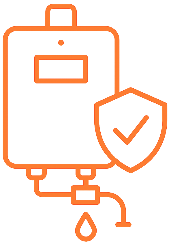 Icon of a watertank and checkmark
